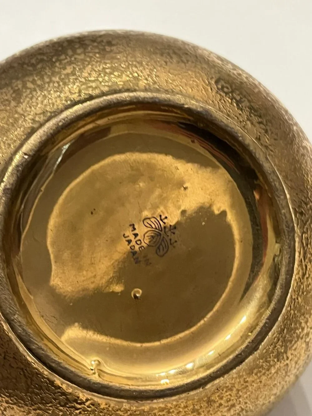 Vintage 3-Piece Japanese Encrusted Weeping Gold Porcelain Tea Set -